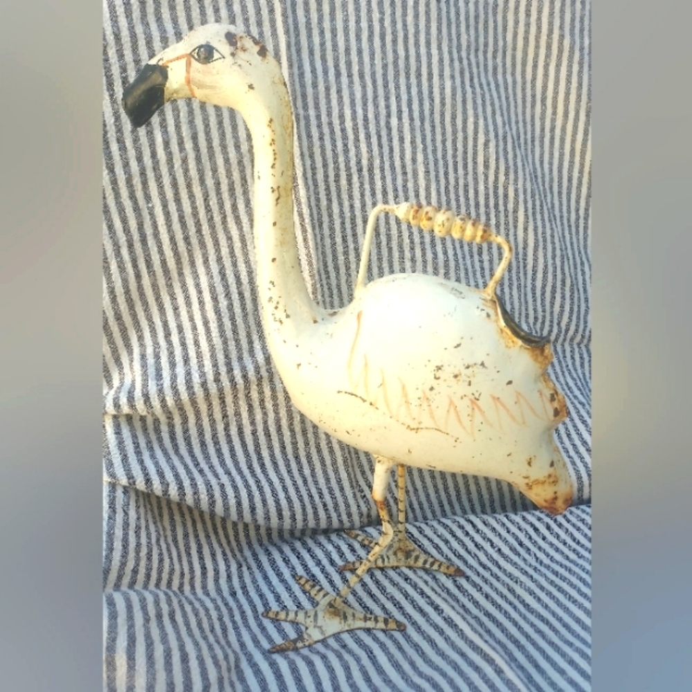 Vintage hand painted flamingo
